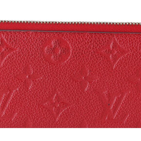 Louis Vuitton Clemence Zippy Wallet Empreinte Monogram Cerise Red Leather - Picture 2 of 9